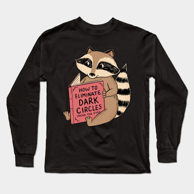 Raccoon dark cicles Long Sleeve T-Shirt by coffeeman